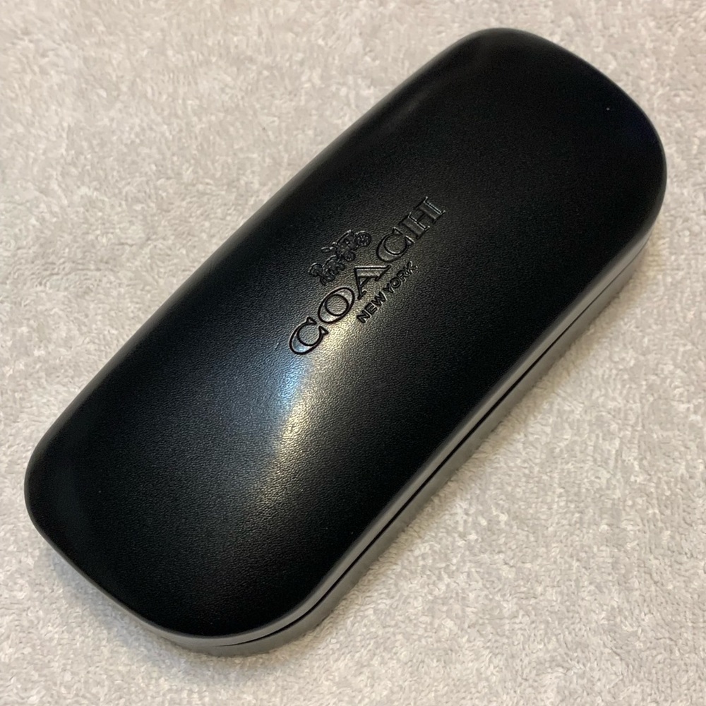 Coach hard case for eyeglasses or sunglasses.